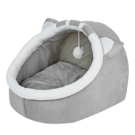 Cama Casa Gatos Acolchada Suave Orejitas 48x45x33cm