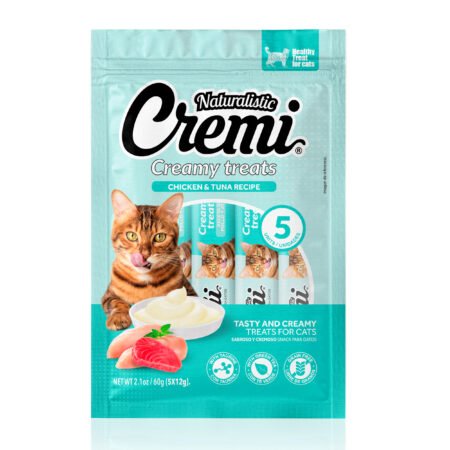 Snack Cremoso Gatos Pollo y Atún 5x12gr Cremi Naturalistic
