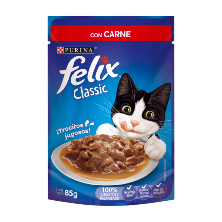 Alimento Húmedo Gato Adulto Pouch Felix Carne 85grs