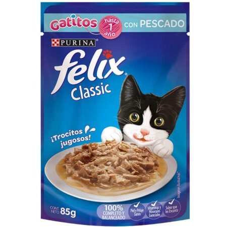 Alimento Húmedo Gatitos Pouch Felix Pescado 85grs