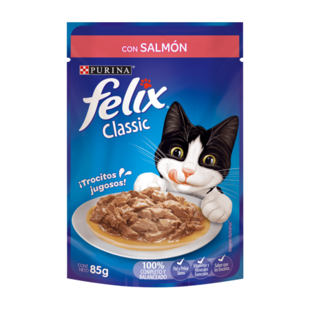 Alimento Húmedo Gato Adulto Pouch Felix Salmon 85grs